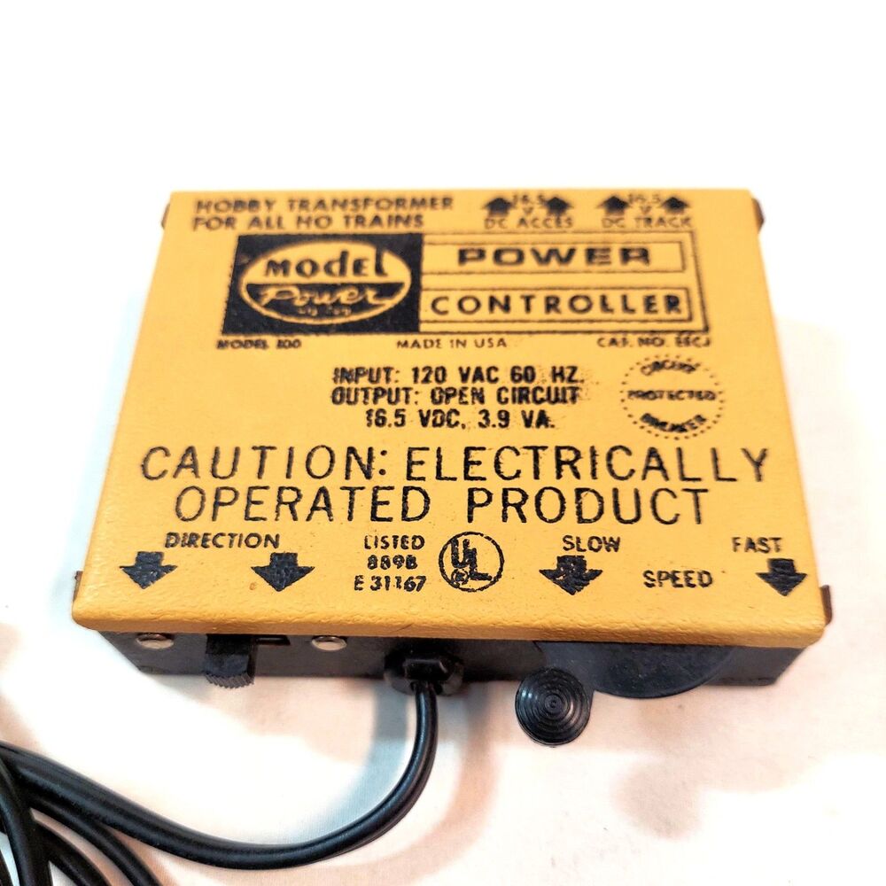 Model Power Train Transformer Controller Model 100 USA 16.5 VDC, 3.9 VA *Tested